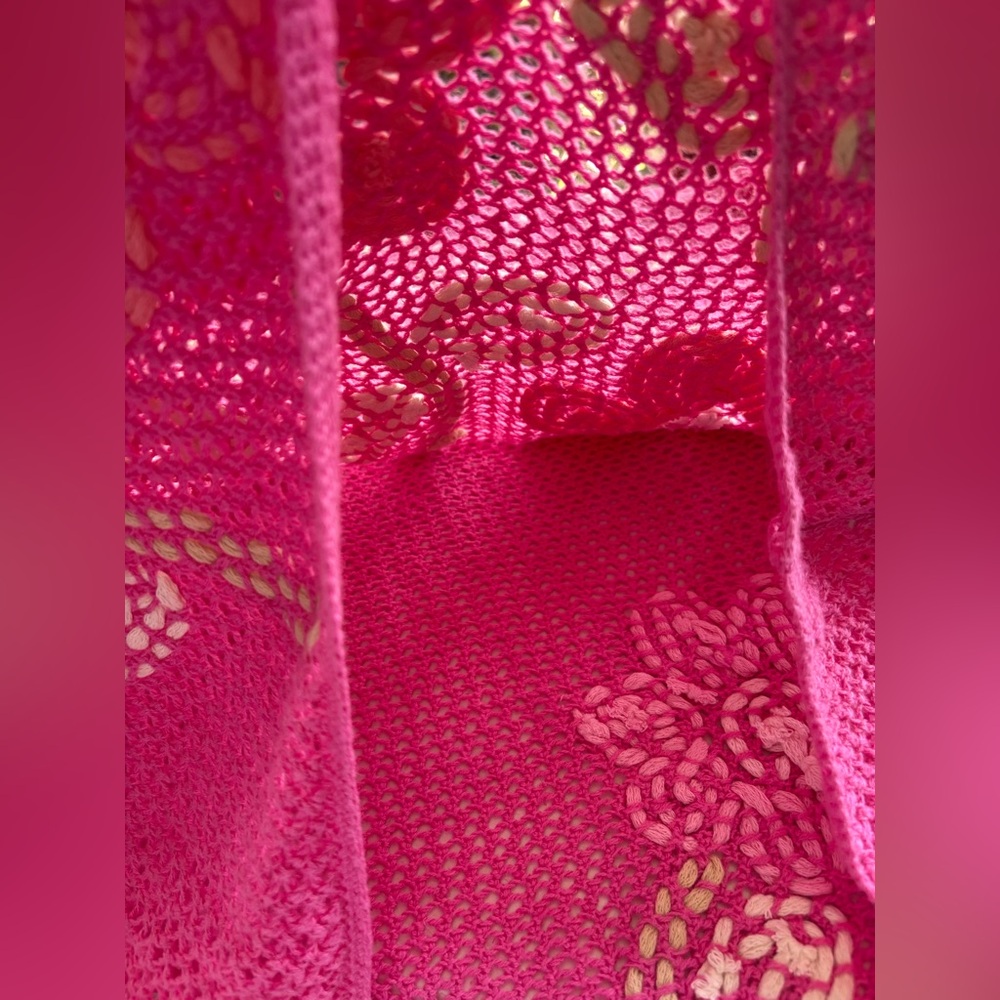 Sigrid Olsen Pink Floral Knit Sweater - Picture 5 of 14